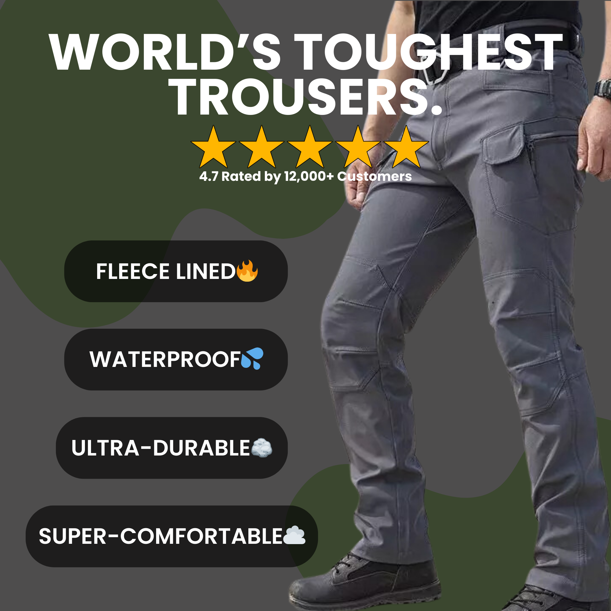 GorTex Pants™ Fleece gevoerde waterdichte utility-broek